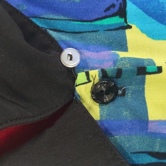 Abstract Shape Blue Purple Caliché Blouse - Picture 10 of 12